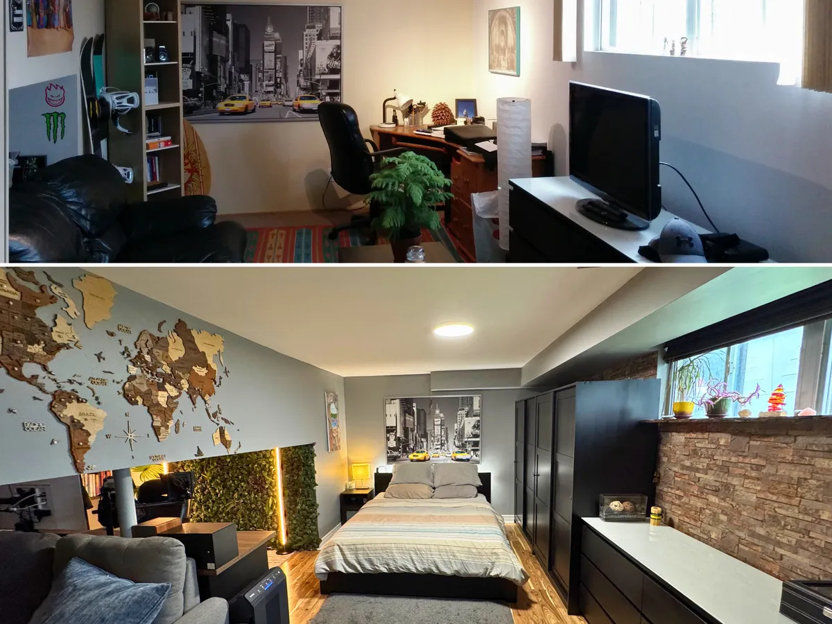 Bedroom transformation before and after