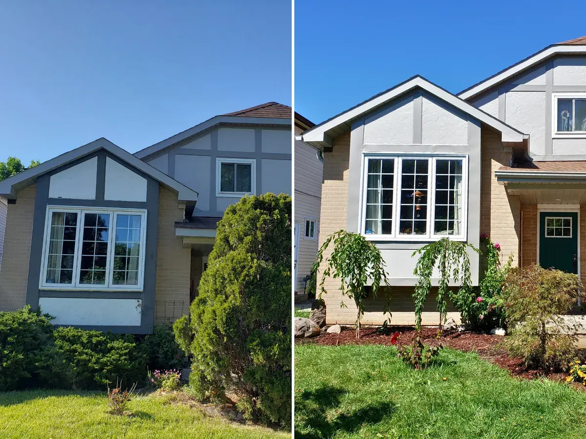 Exterior home upgrade before and after