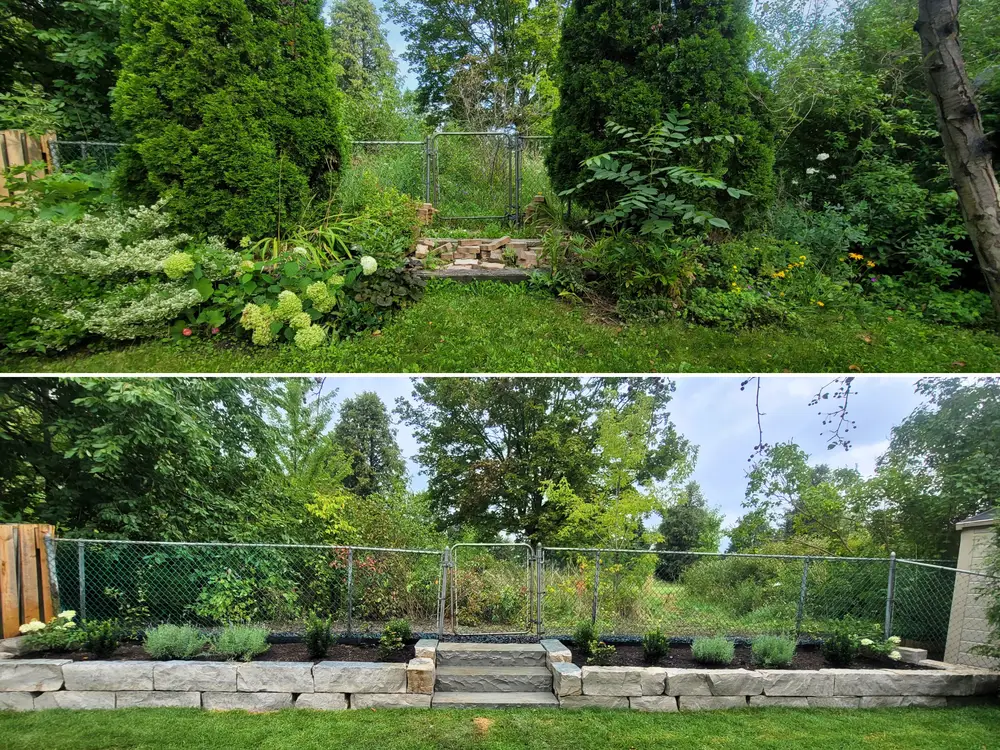 Garden and landscaping before and after