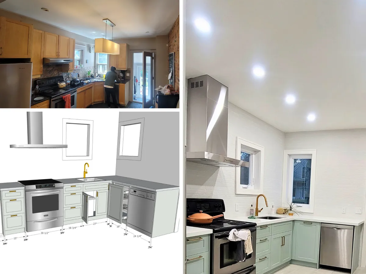 Kitchen renovation before and after